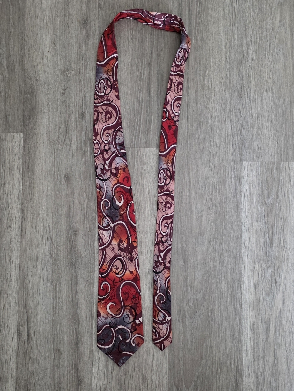 J. Jerry Garcia “Another Butterfly” Silk Tie Collection 58 Red Gray